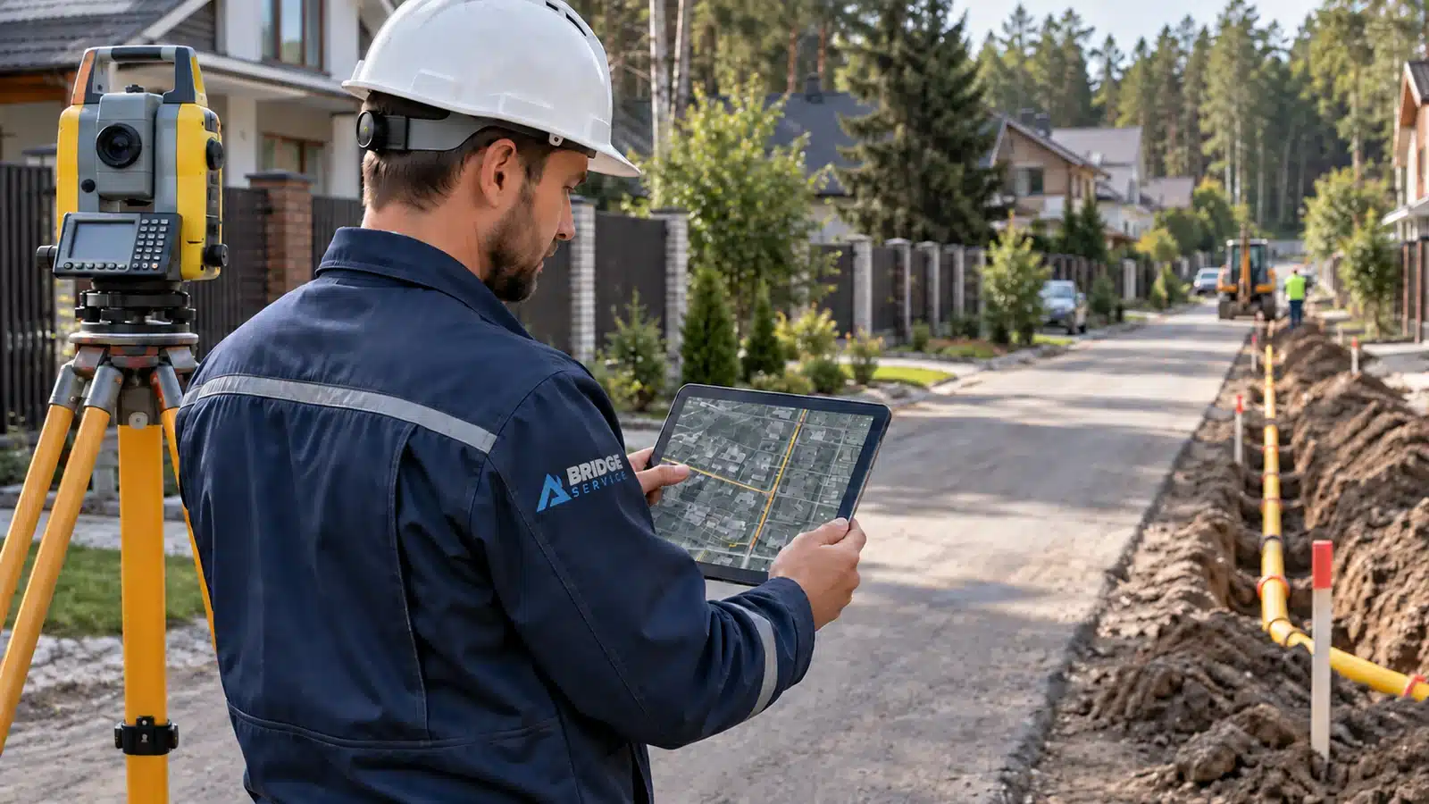 Инженер Bridge Service рассчитывает трассу газоснабжения СНТ